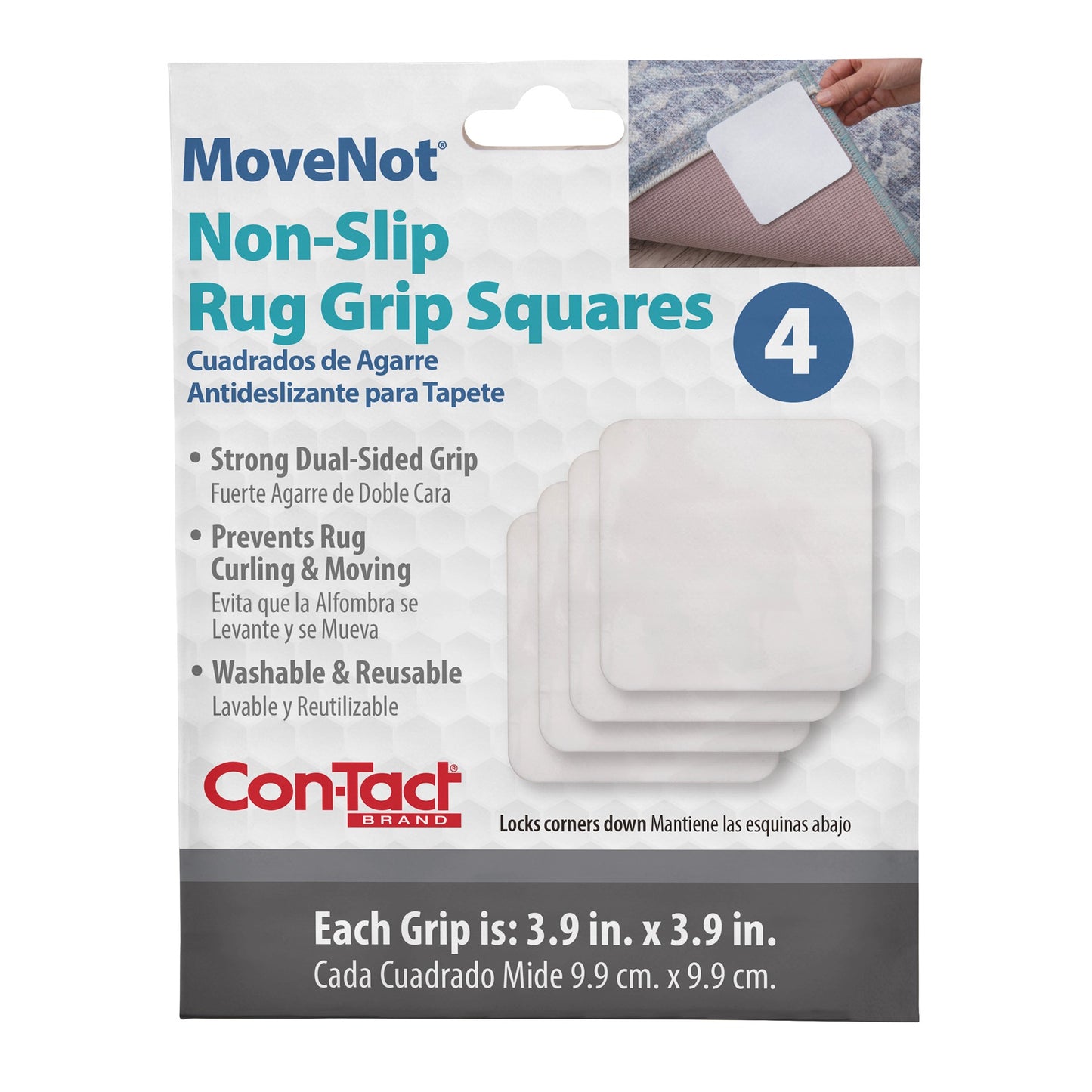 Con-Tact® Brand MoveNot – Rug Accessories , White