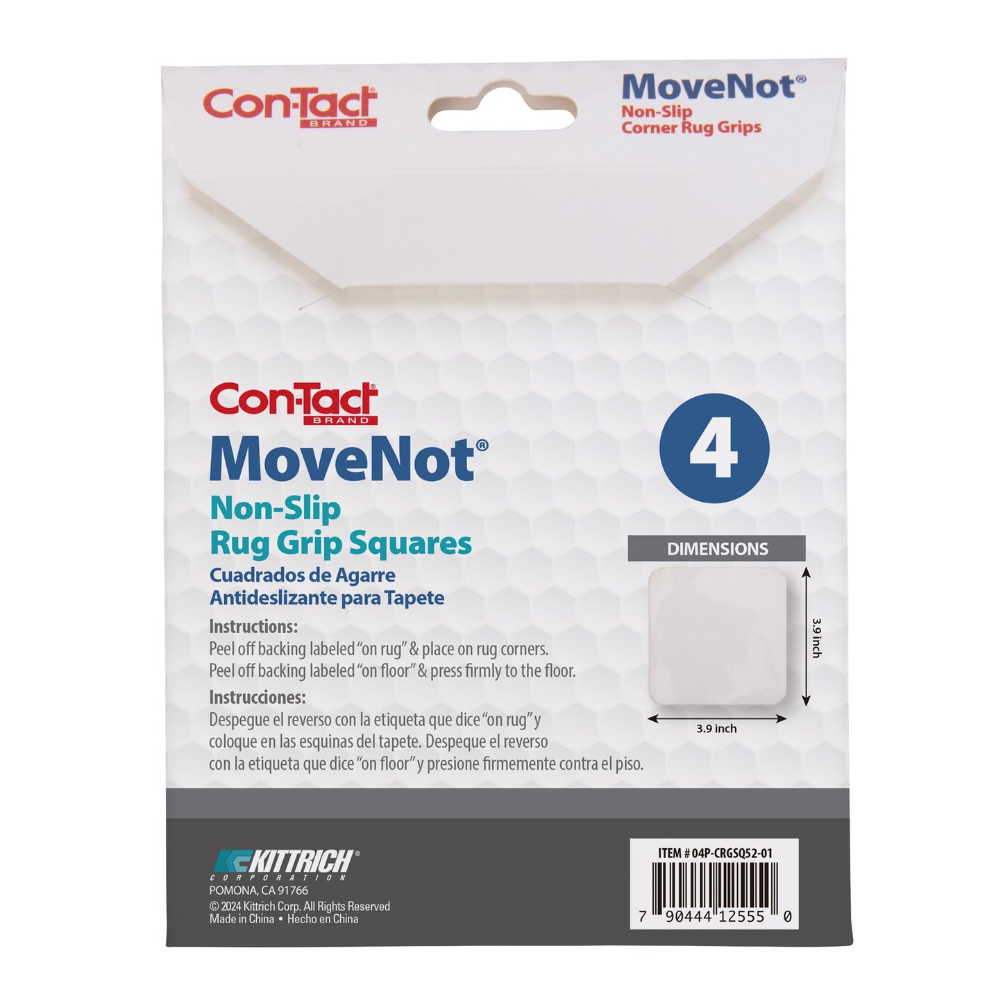 Con-Tact® Brand MoveNot – Rug Accessories , White