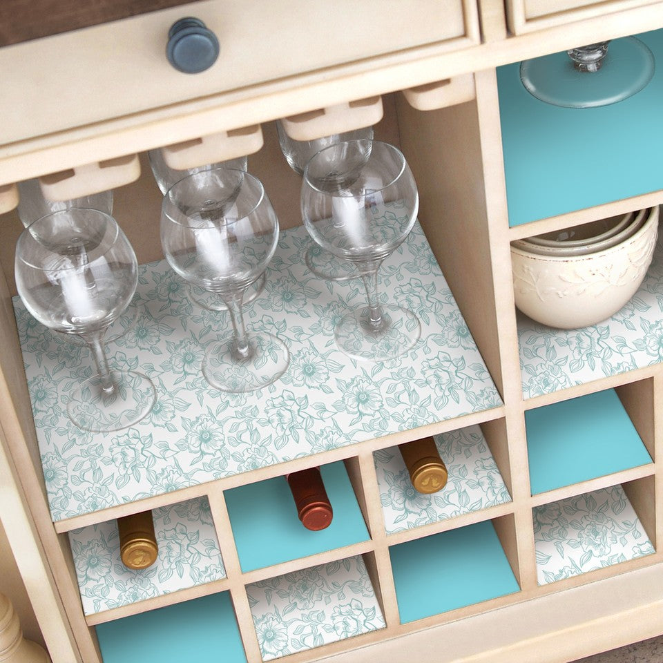 Con-Tact® Brand Creative Covering™ Duo Pack – Removable Self-Adhesive Shelf Liner, Teal/English Rose Blue