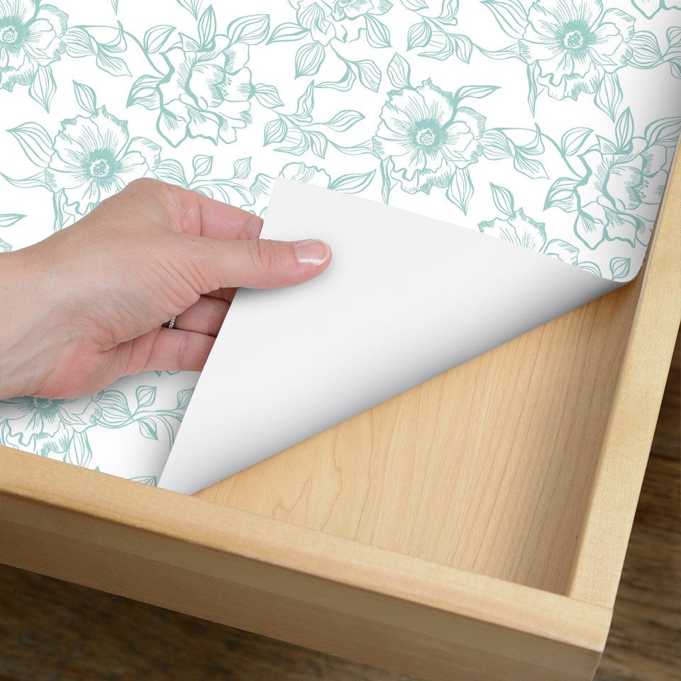 Con-Tact® Brand Creative Covering™ Duo Pack – Removable Self-Adhesive Shelf Liner, Teal/English Rose Blue