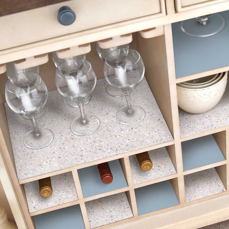 Con-Tact® Brand Creative Covering™ Duo Pack – Removable Self-Adhesive Shelf Liner, Ocean Blue/Terrazzo Blush