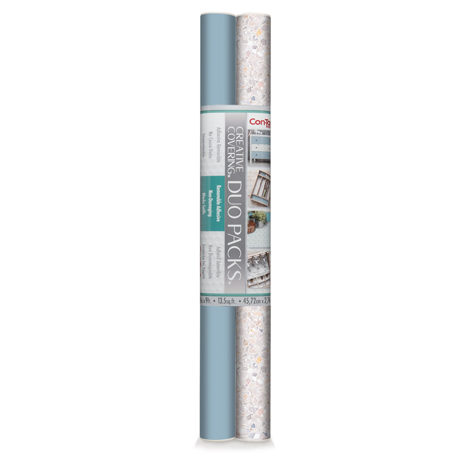 Serenity Collection Self Adhesive Duo-Packs, Ocean Blue/Terrazzo Blush