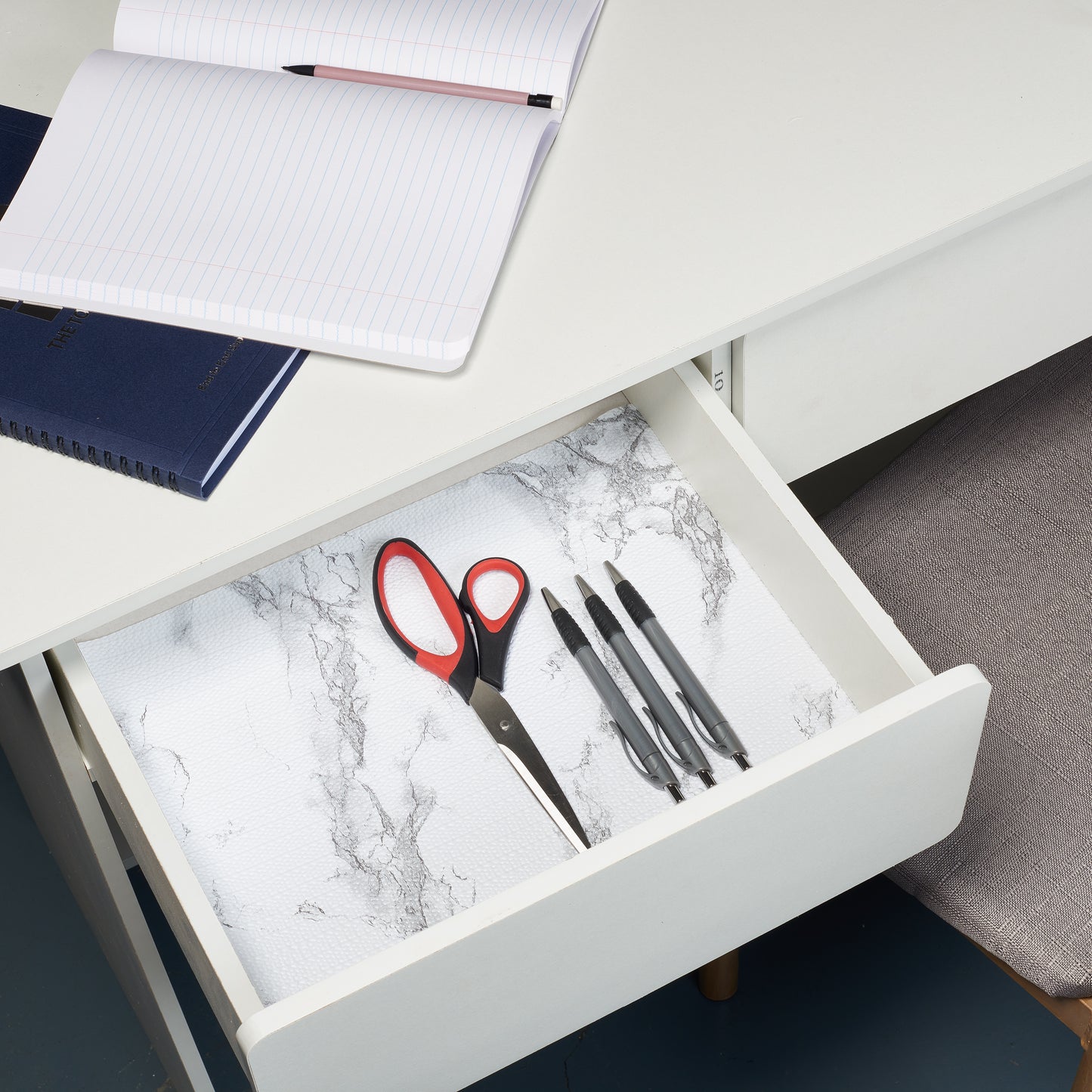 Con-Tact® Brand Grip Prints™, Non-Adhesive, Classic Marble Gray