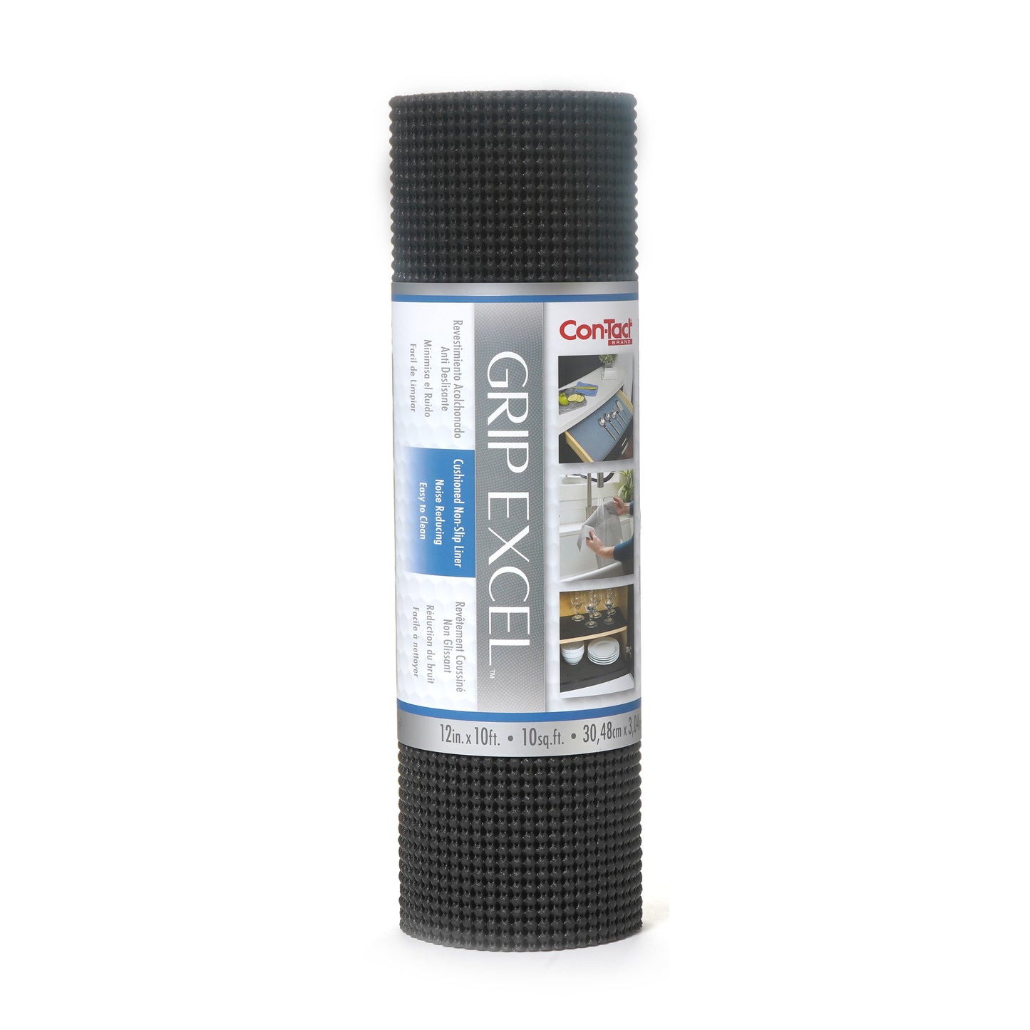 Con-Tact® Brand Grip Excel, Non-Adhesive, Black, Grip - Solid Color - Black