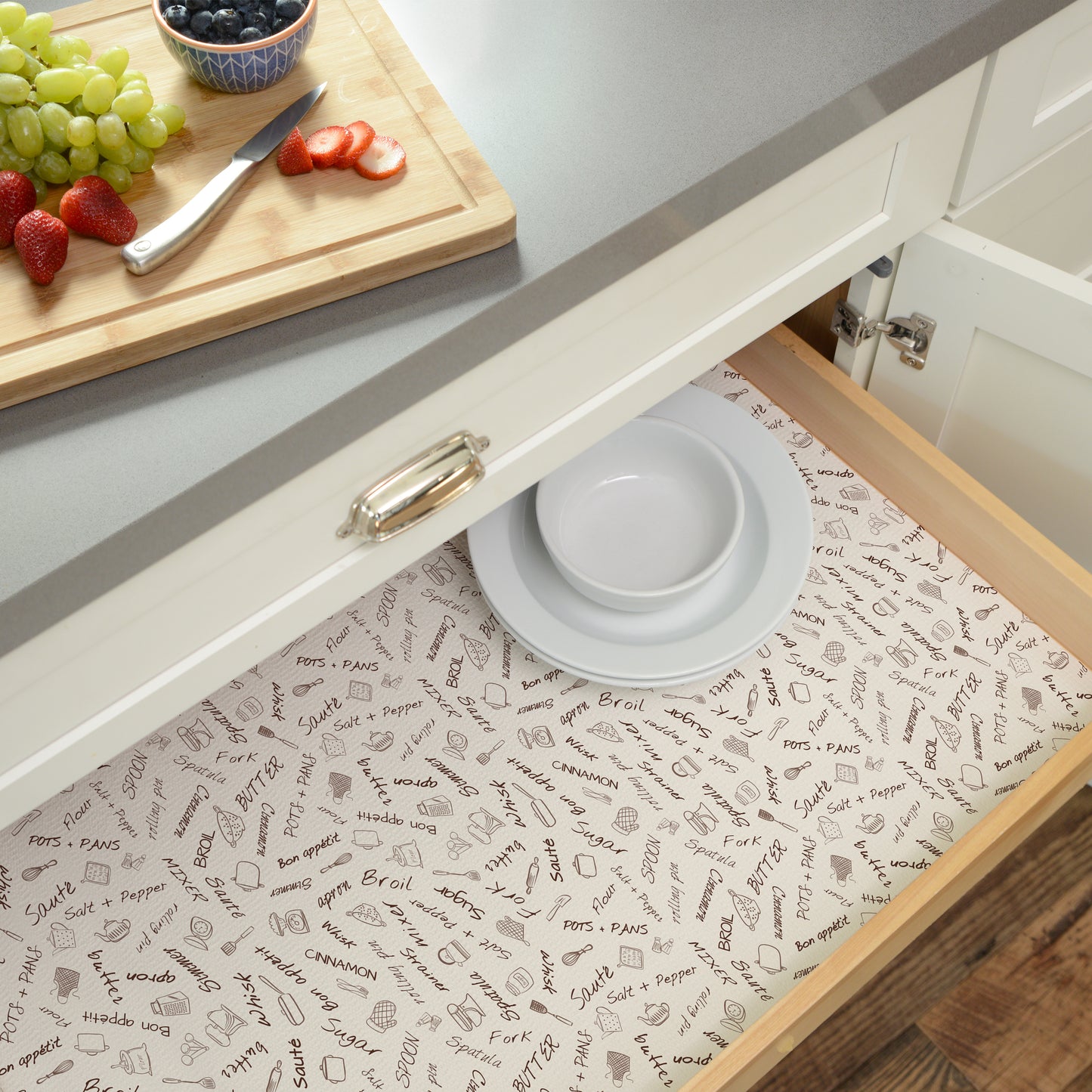 Con-Tact® Brand Grip Prints™, Non-Adhesive, Bon Appetit