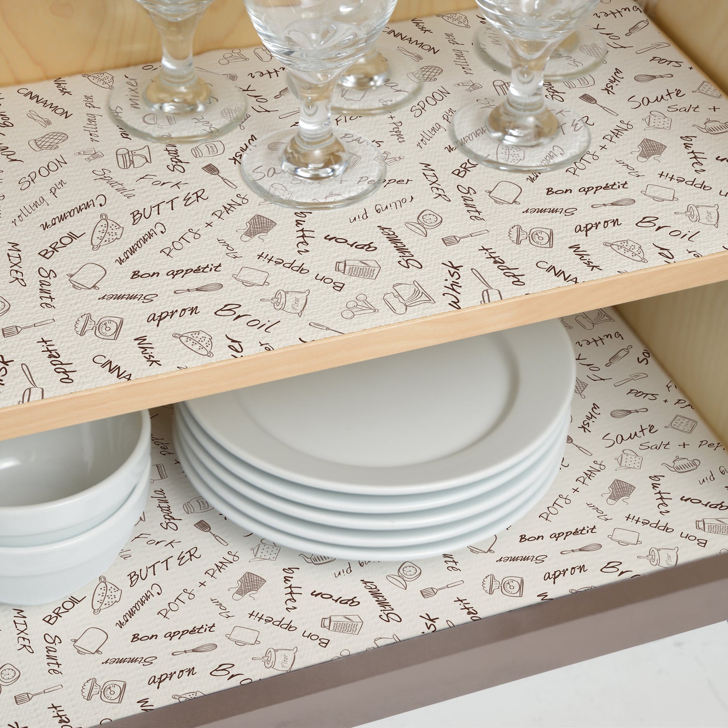 Con-Tact® Brand Grip Prints™, Non-Adhesive, Bon Appetit