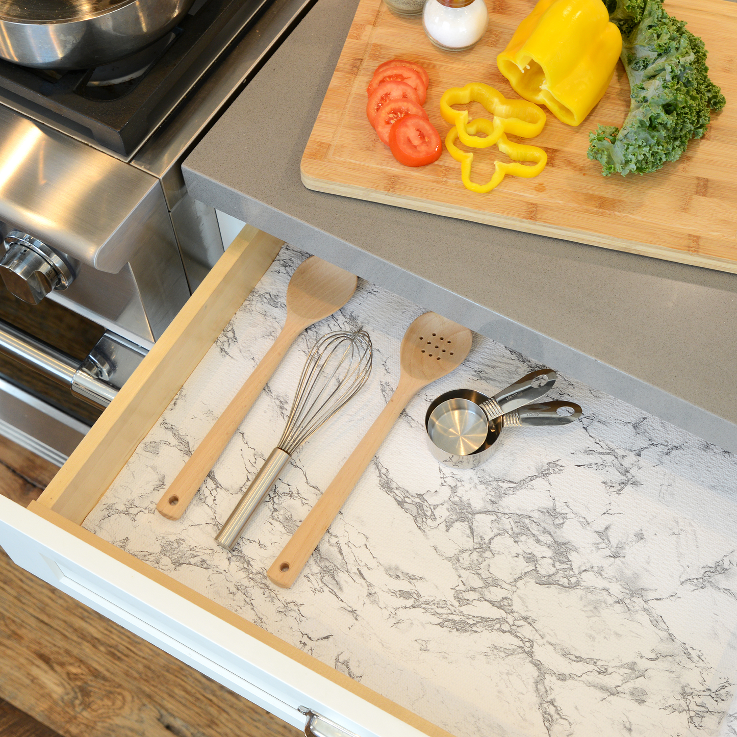 Con-Tact® Brand Grip Prints™, Non-Adhesive, Classic Marble Gray