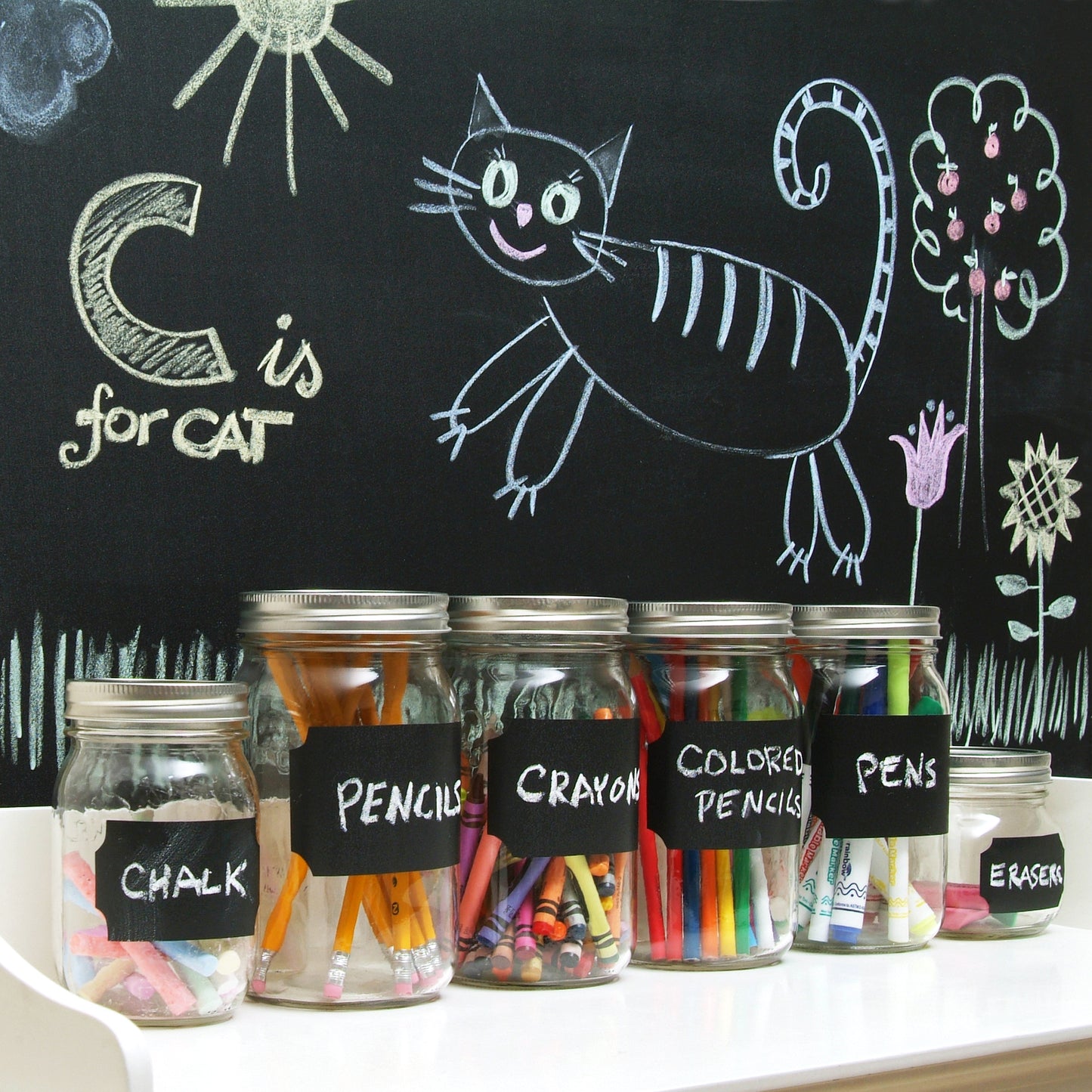 Creative Covering™, Peel & Stick, Easy to Use, Removable Self-Adhesive - Solid Color - Chalkboard