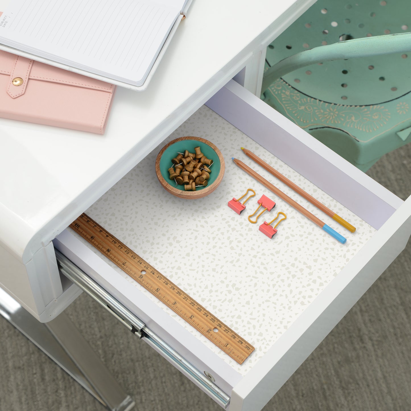 Con-Tact® Brand Creative Covering™ – Removable Self-Adhesive Shelf Liner, Terrazzo Bone