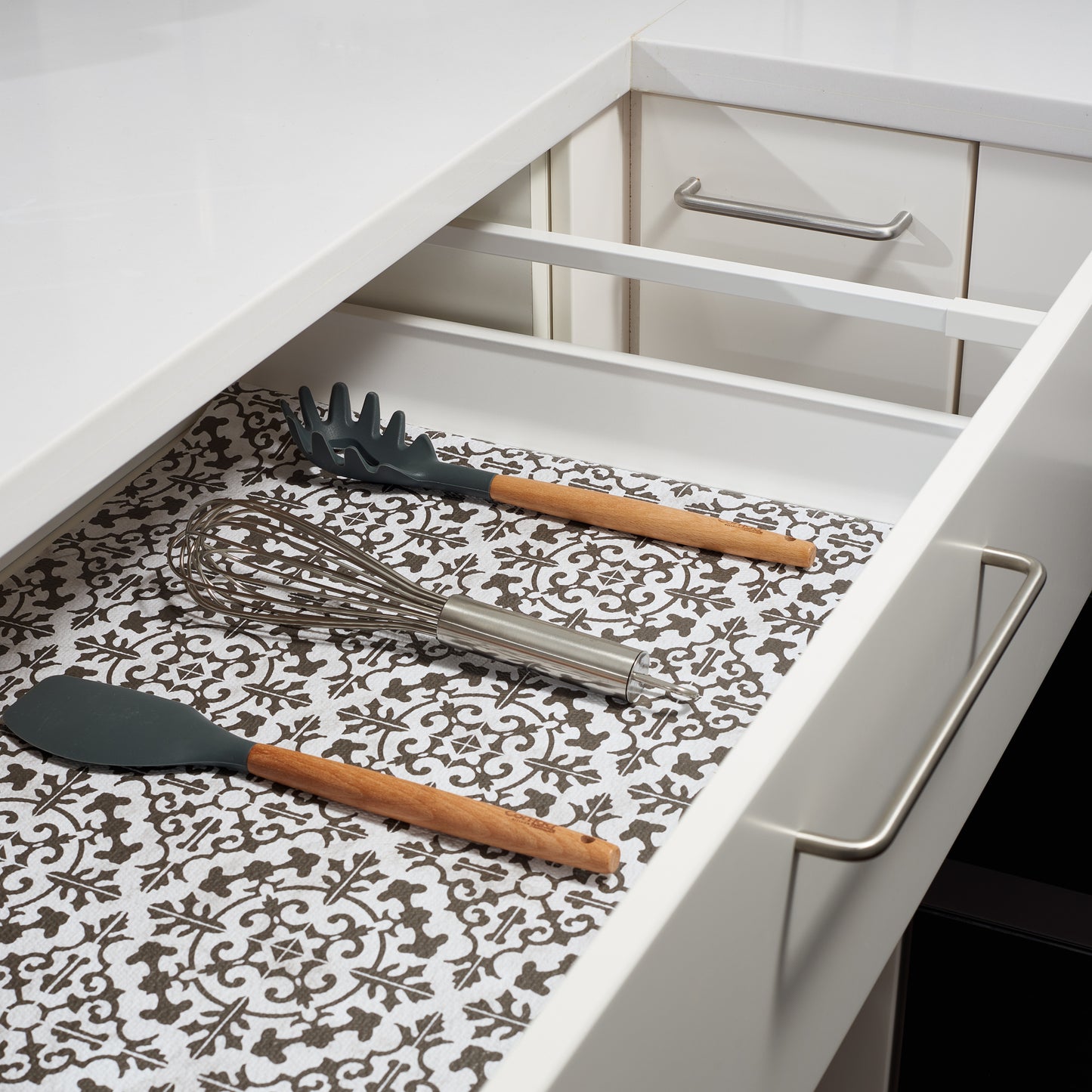Con-Tact® Brand Grip Prints™, Non-Adhesive, Carrara Tile Charcoal