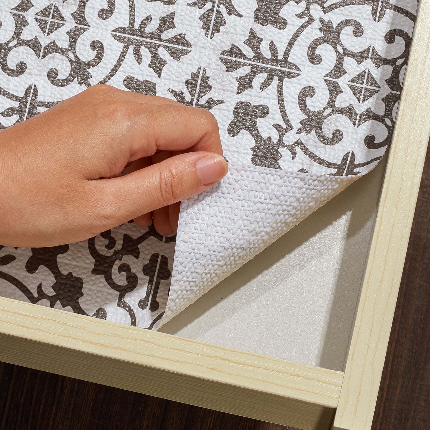 Con-Tact® Brand Grip Prints™, Non-Adhesive, Carrara Tile Charcoal