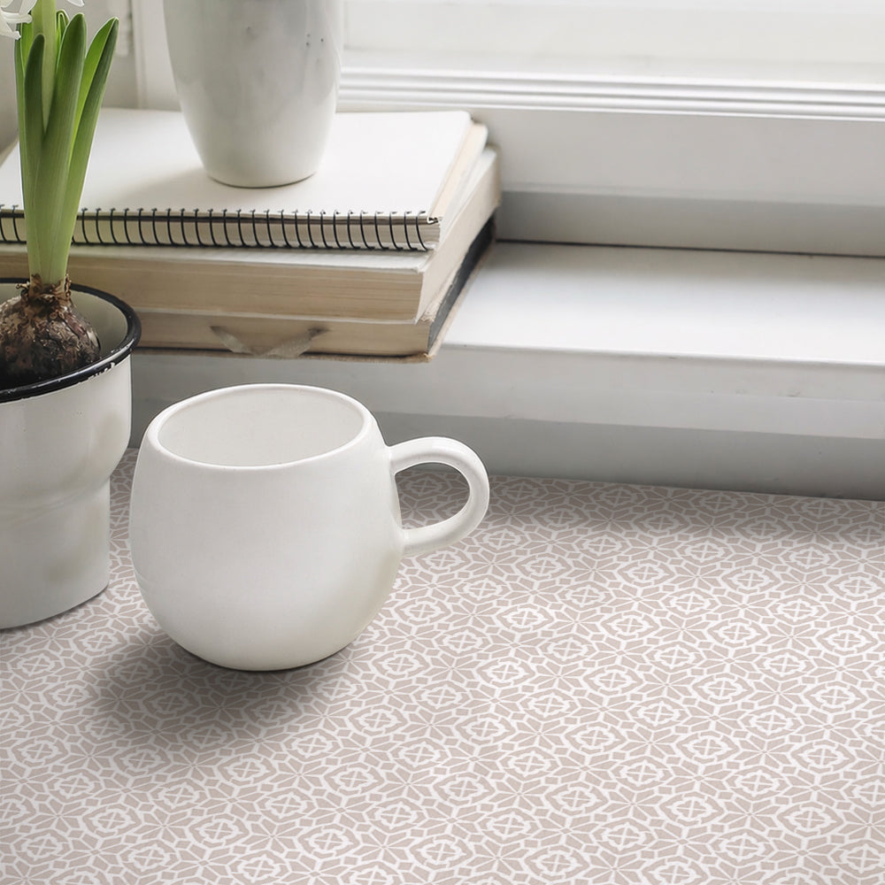 Con-Tact® Brand Grip Prints™, Non-Adhesive, Turkish Mosaic Taupe