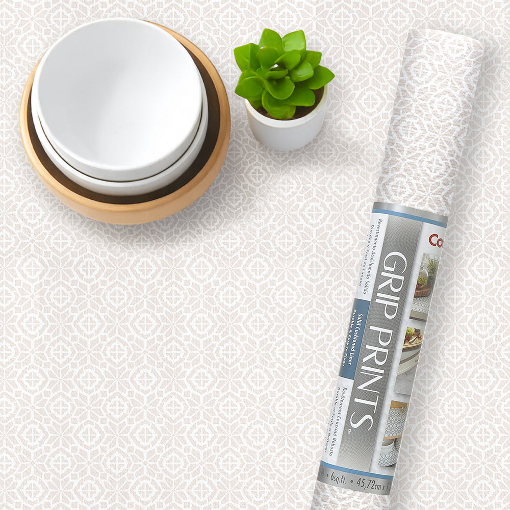 Con-Tact® Brand Grip Prints™, Non-Adhesive, Turkish Mosaic Taupe