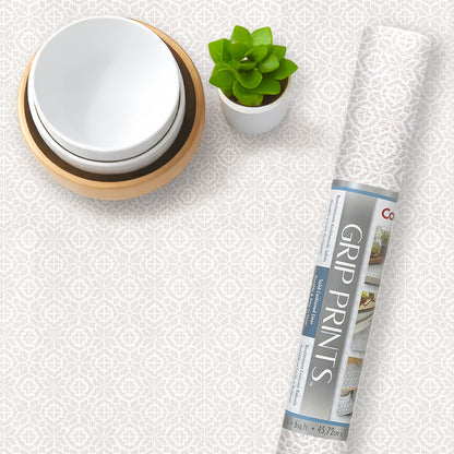 Con-Tact® Brand Grip Prints™, Non-Adhesive, Turkish Mosaic Taupe