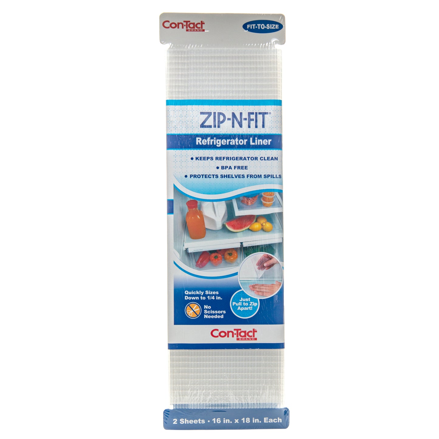 Con-Tact® Brand Zip-N-Fit™ Premium – Non-Adhesive Shelf Liner, Ribbed Clear
