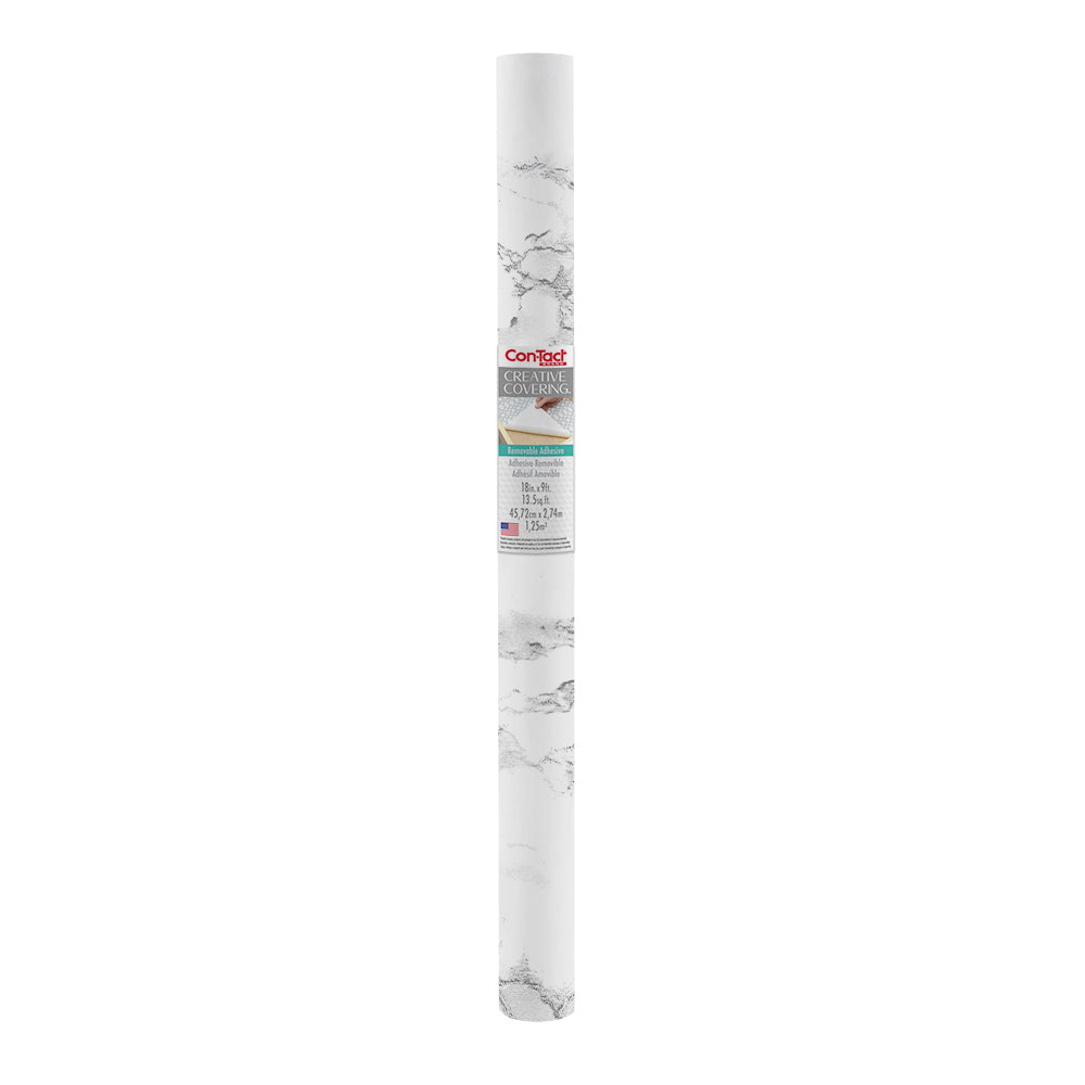 Con-Tact® Brand Creative Covering™ – Removable Self-Adhesive Shelf Liner, Classic Marble Gray