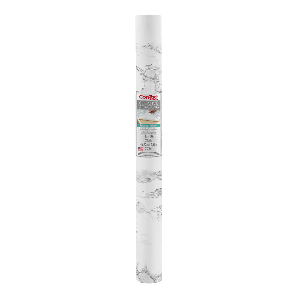 Con-Tact® Brand Creative Covering™ – Removable Self-Adhesive Shelf Liner, Classic Marble Gray