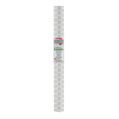 Con-Tact® Brand Creative Covering™ – Removable Self-Adhesive Shelf Liner, Simple Honeycomb Gray