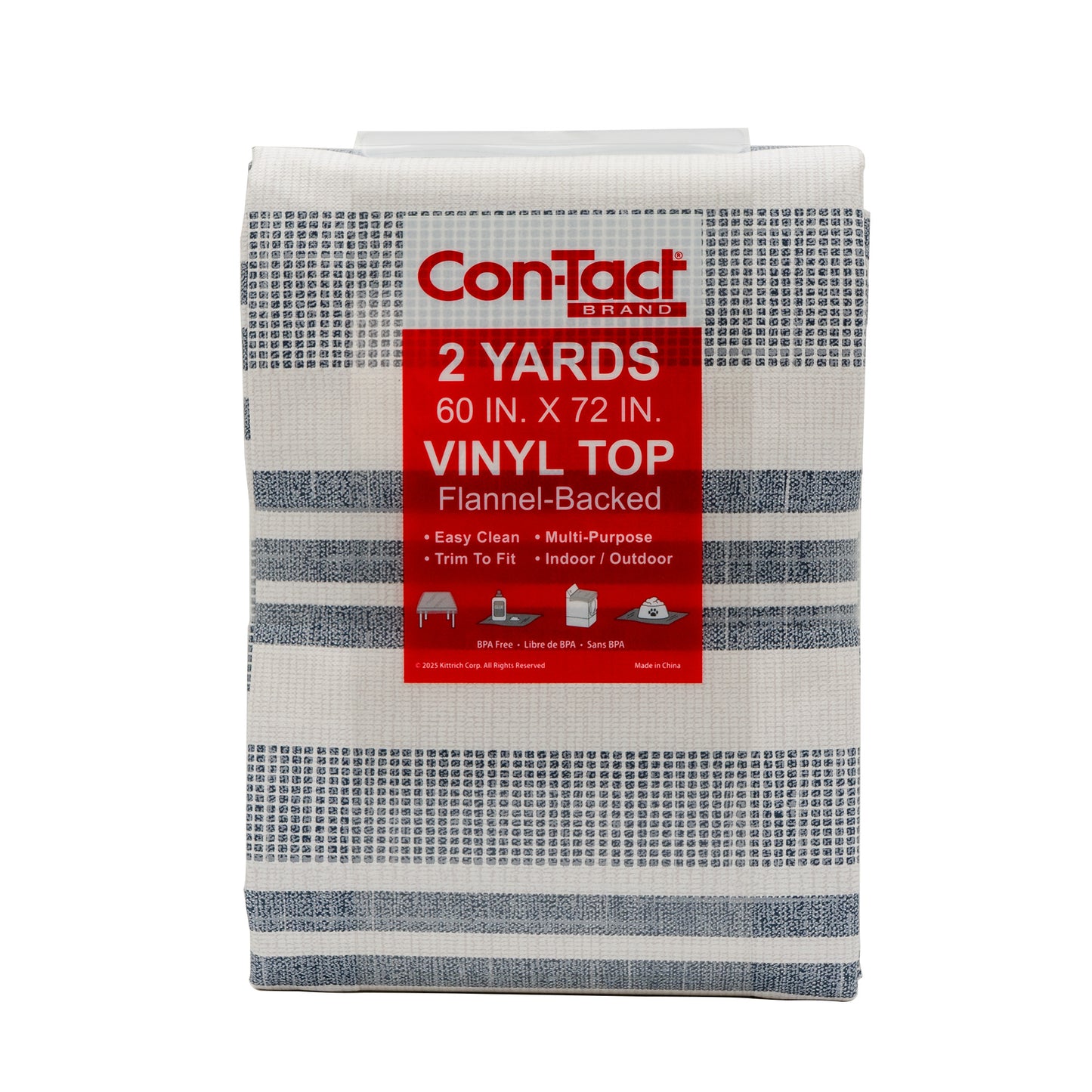 Con-Tact® Brand Yard Goods – Pre-Cut , Linen Stripes Blue