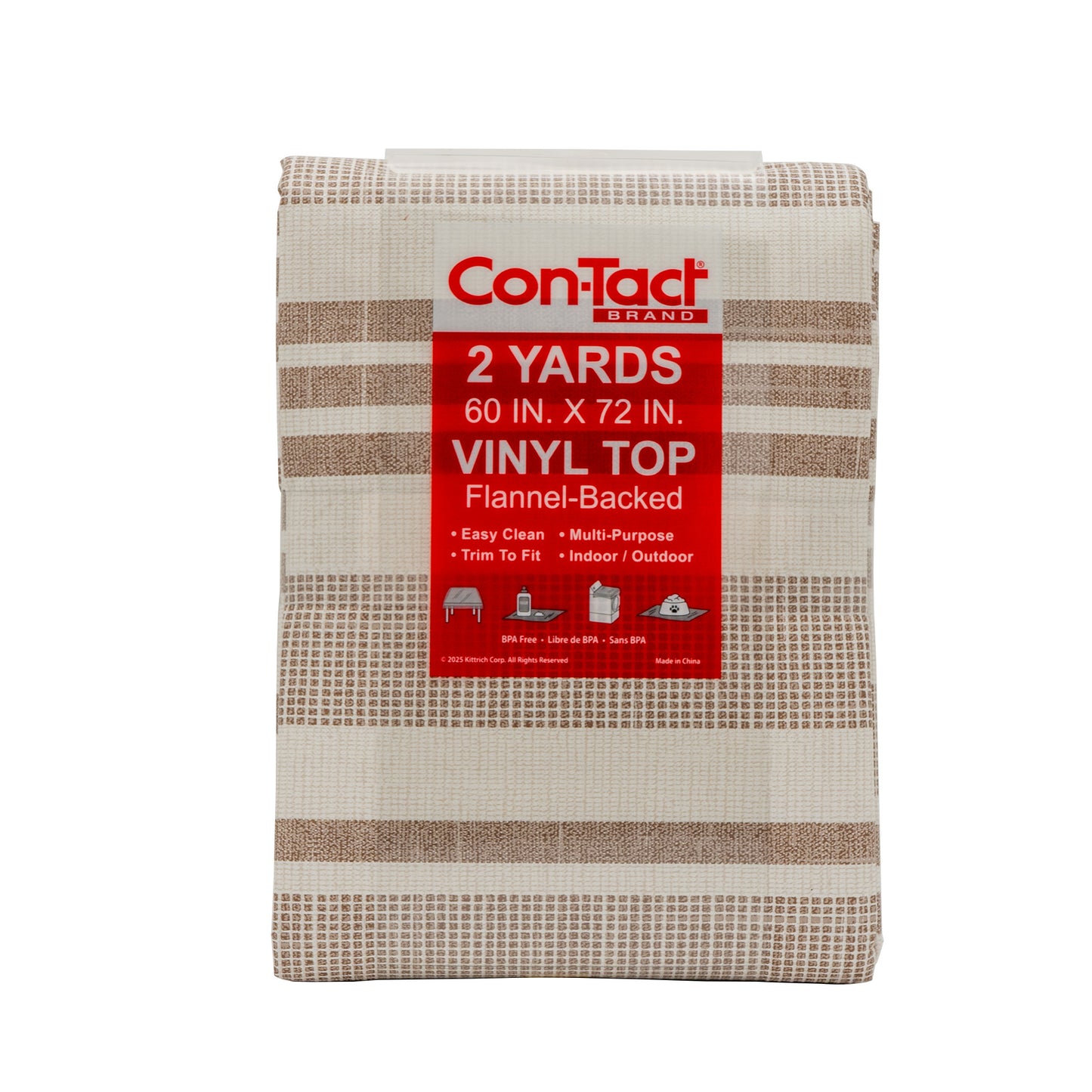 Con-Tact® Brand Yard Goods – Pre-Cut , Linen Stripes Brown