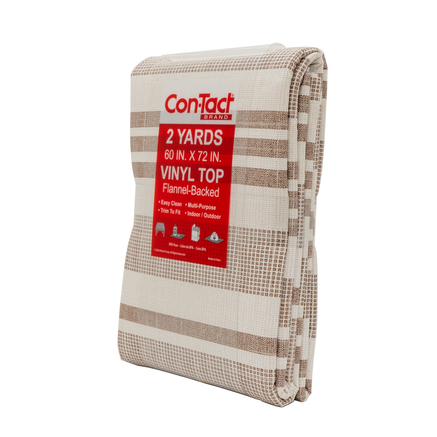 Con-Tact® Brand Yard Goods – Pre-Cut , Linen Stripes Brown