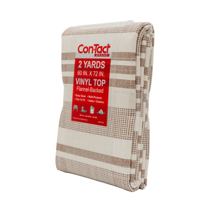 Con-Tact® Brand Yard Goods – Pre-Cut , Linen Stripes Brown
