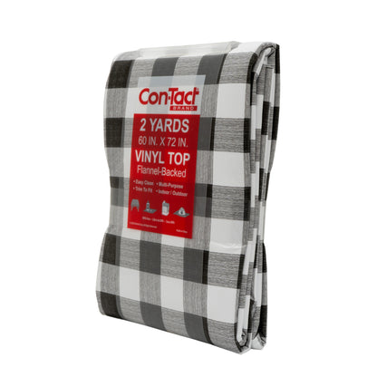 Con-Tact® Brand Yard Goods – Pre-Cut , Linen Gingham Black Gray