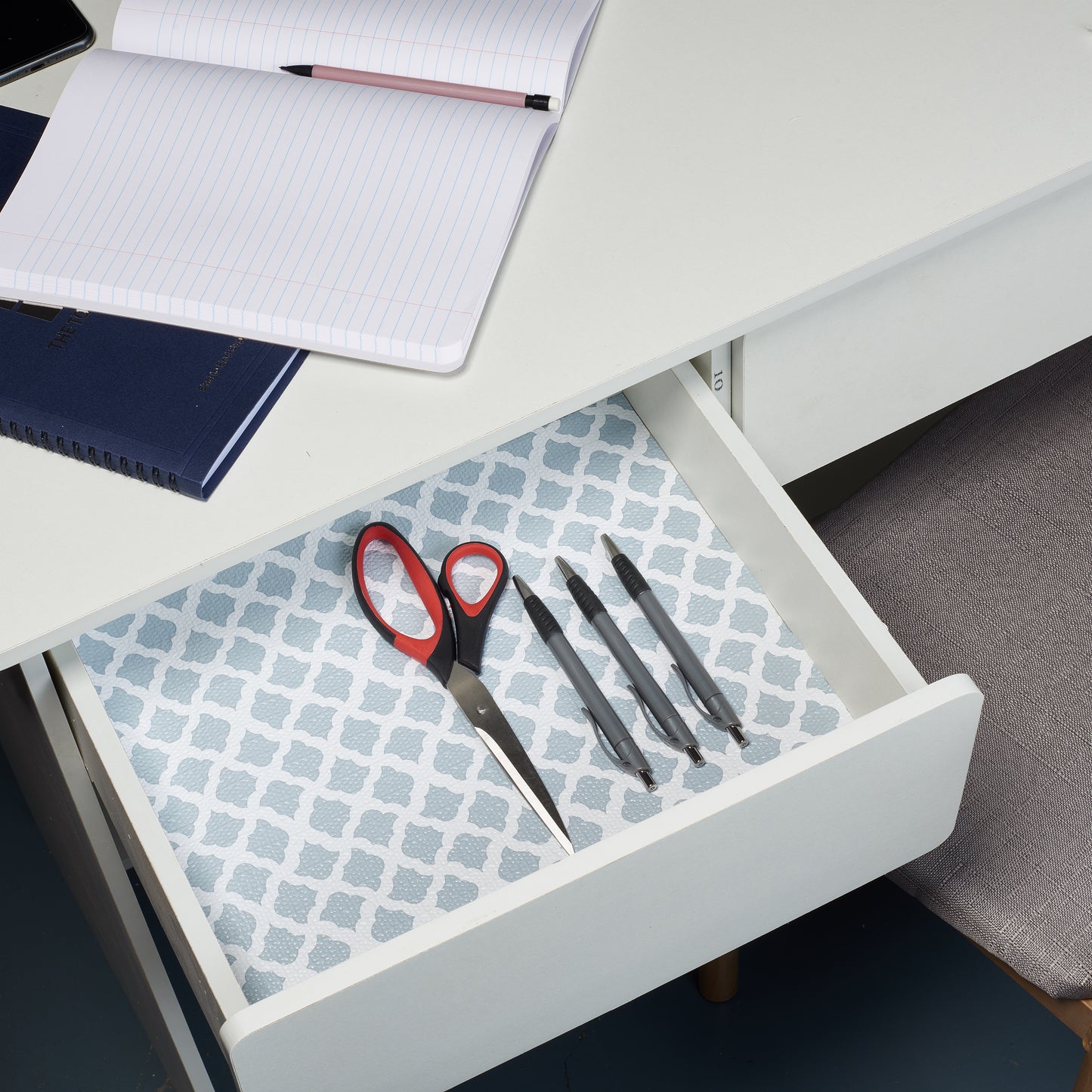 Con-Tact® Brand Grip Prints™, Non-Adhesive, Talisman Glacier Gray