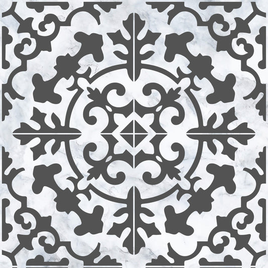 Con-Tact® Brand Deco Squares Carrara Tile Charcoal, Self-Adhesive