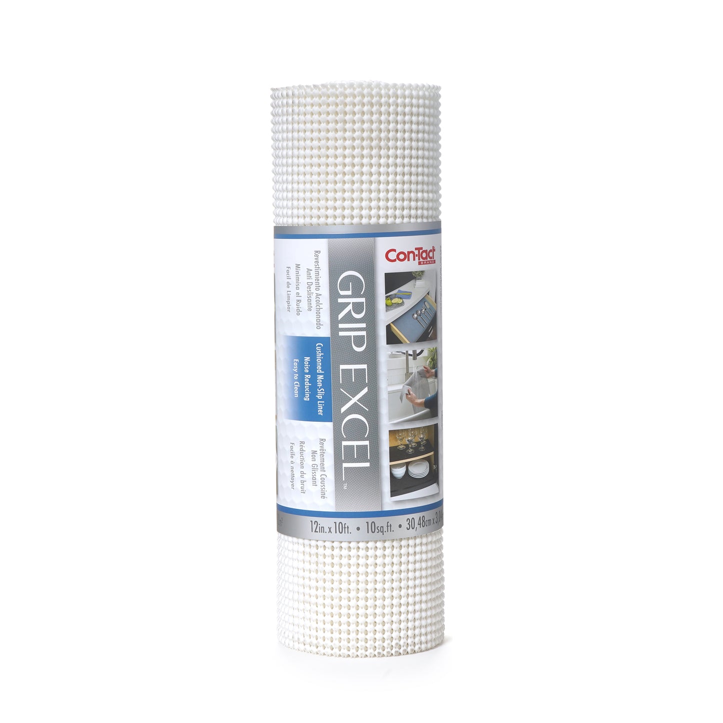 Con-Tact® Brand Grip Excel, Non-Adhesive, White, Grip - Solid Color - White