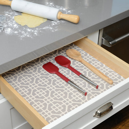 Con-Tact® Brand Printed Grip – Grip Shelf Liner, Citadel Gray On White