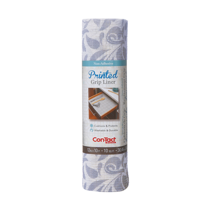 Con-Tact® Brand Printed Grip – Grip Shelf Liner, Provence Gray On White