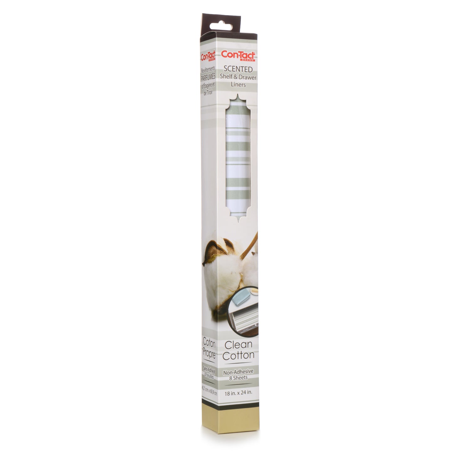 Con-Tact® Brand Scented Liners, Non-Adhesive, Stripes, Clean Cotton Scent