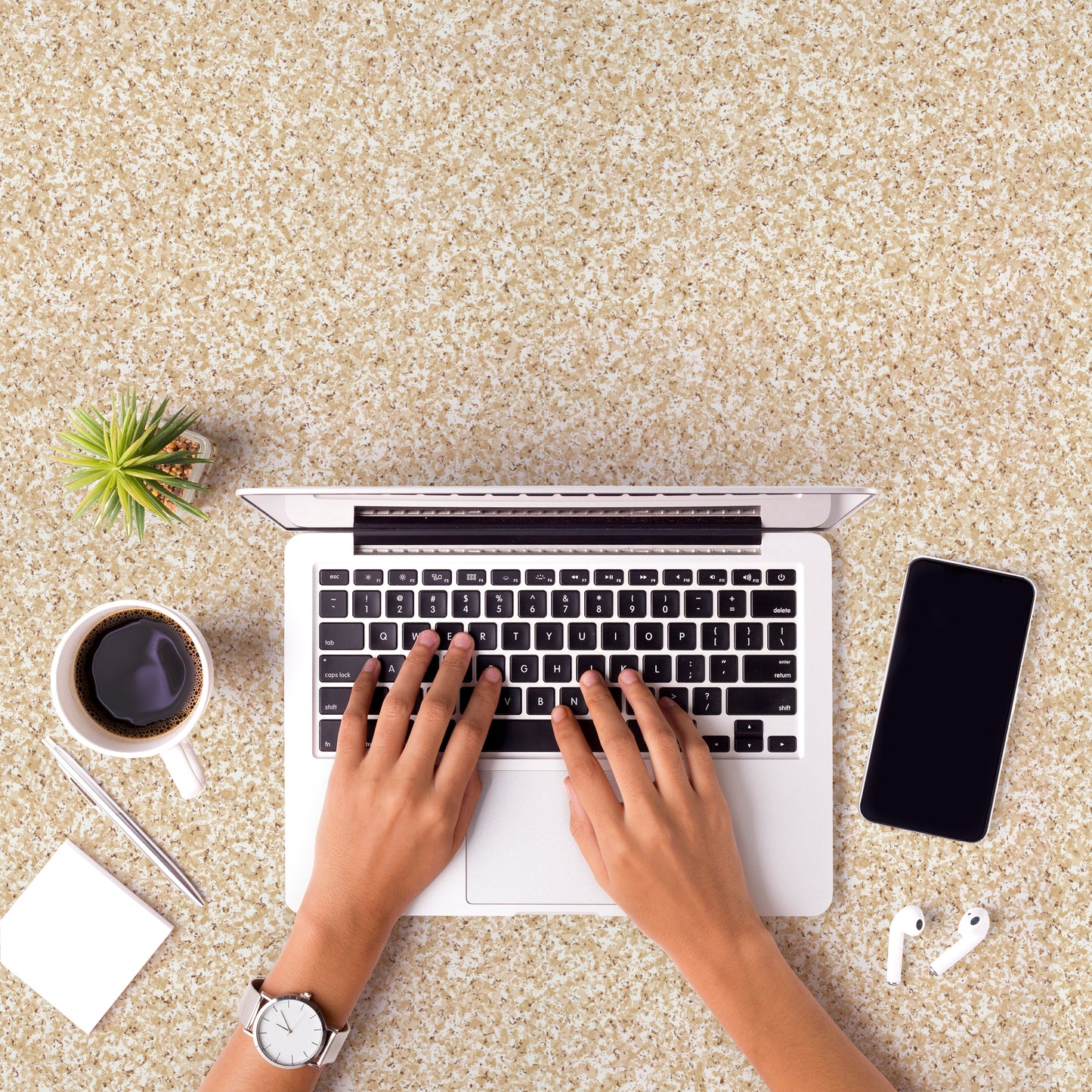 Con-Tact® Brand Creative Covering™ – Removable Self-Adhesive Shelf Liner, Beige Granite