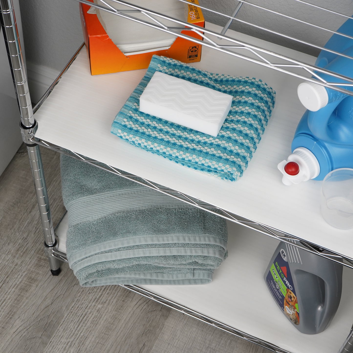 Con-Tact® Brand Simple Elegance – Non-Adhesive Shelf Liner, White Herringbone