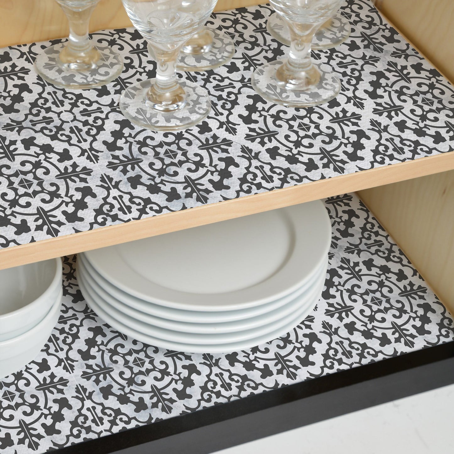 Grip Prints™, Non-Adhesive Carrara Tile Charcoal