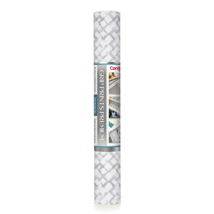 Grip Prints Premium™, Non-Adhesive Faded Trellis Cool Gray