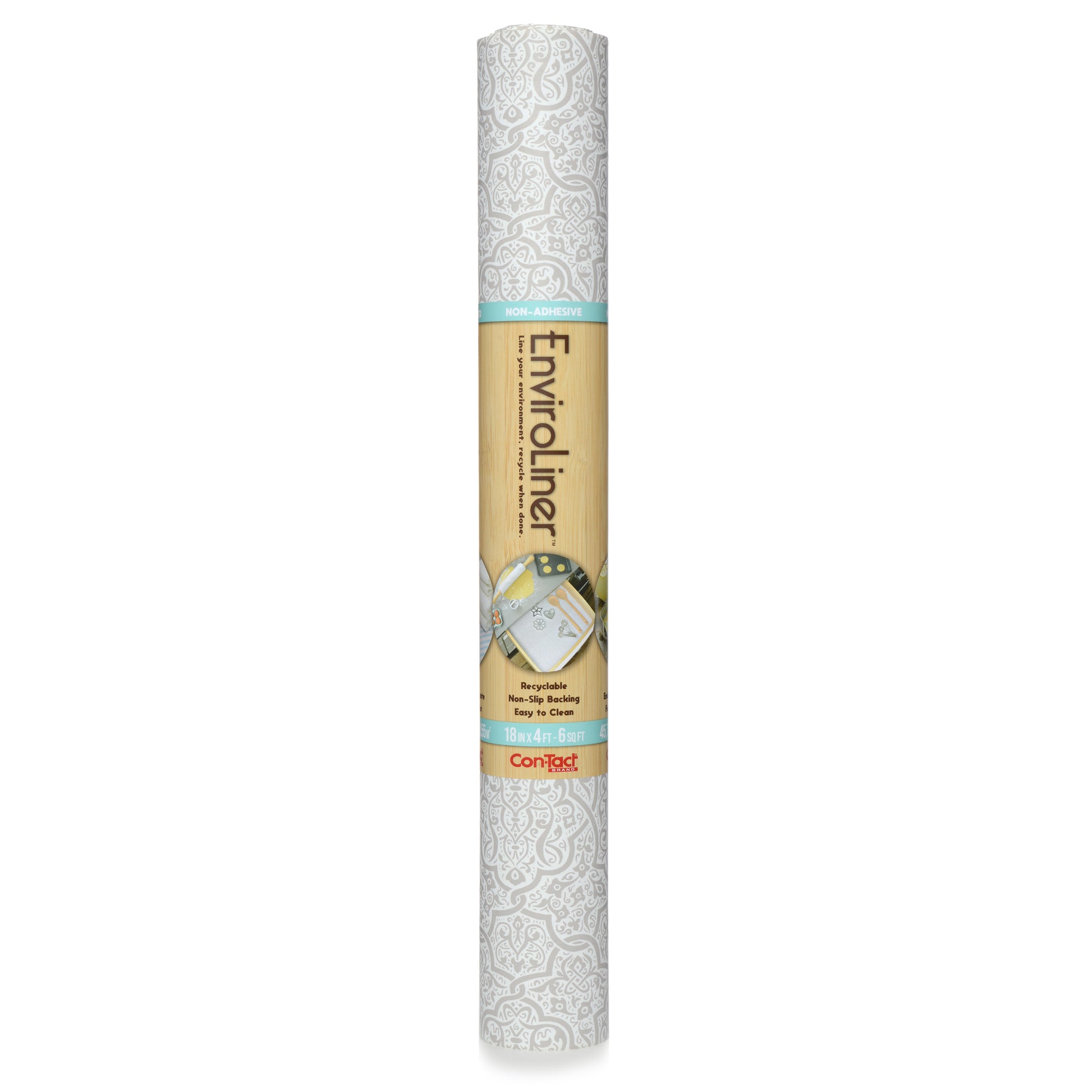 Packaged roll of EnviroLiner® in Himalayan Woodblock Taupe