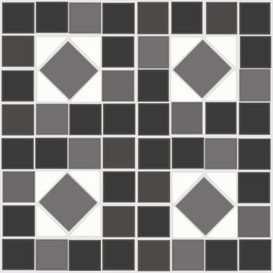 FloorAdorn® Black and White Mosaic Vinyl Appliqués